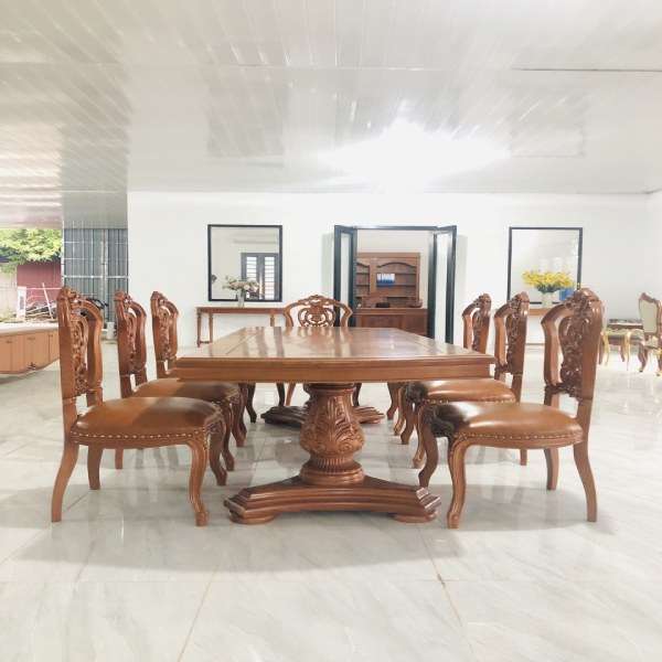 Bàn ăn tân cổ điển gỗ gõ đỏ cao cấp BA020